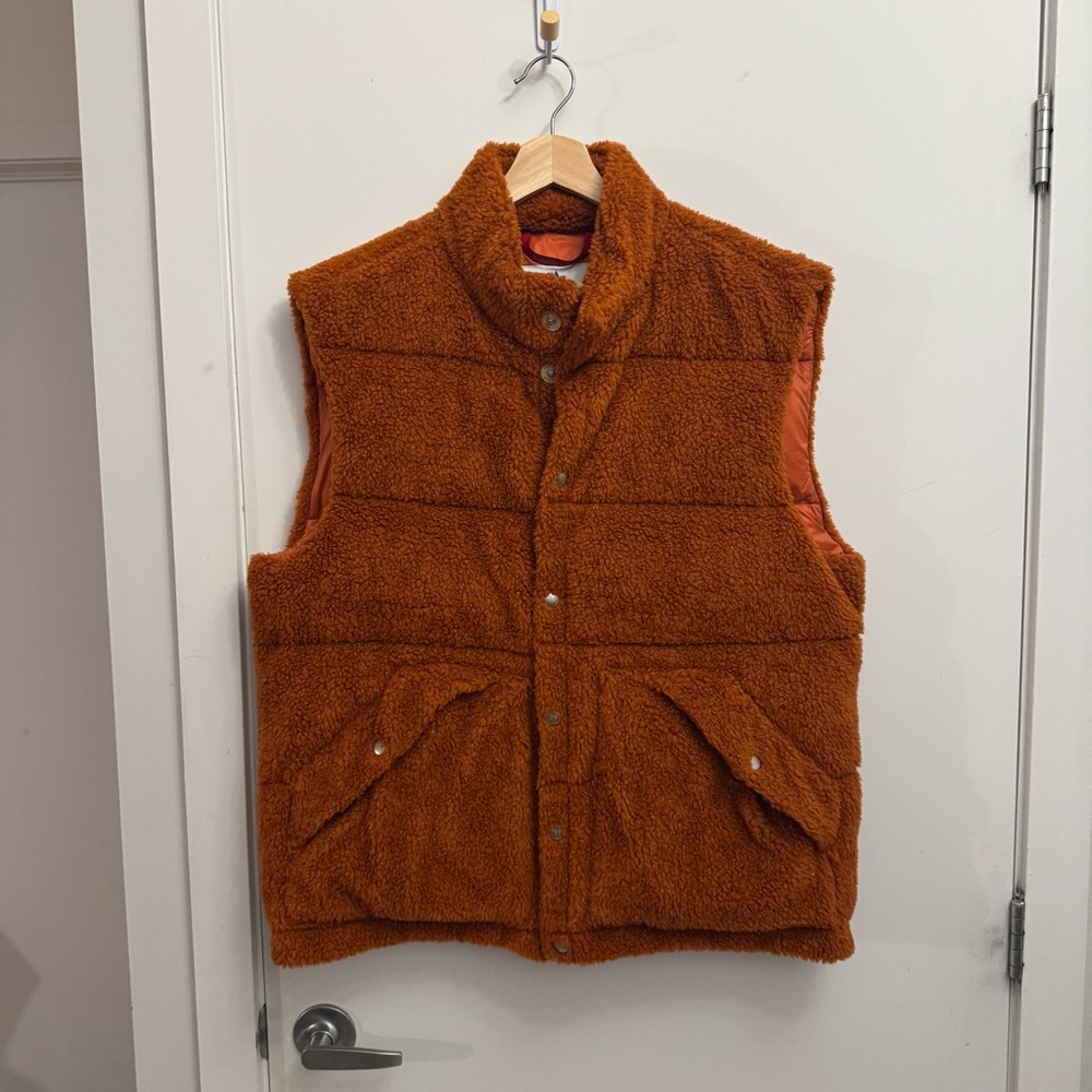 Holubar Orange Sherpa Quilted Vest